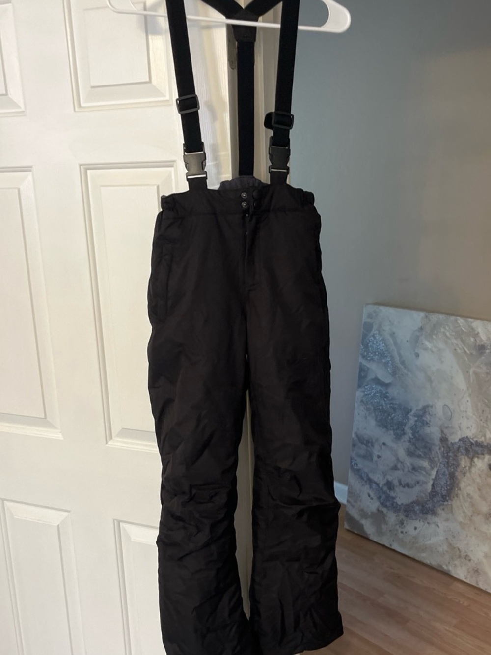 Essentials Youth Black Snow Pants with Adjustable Suspenders